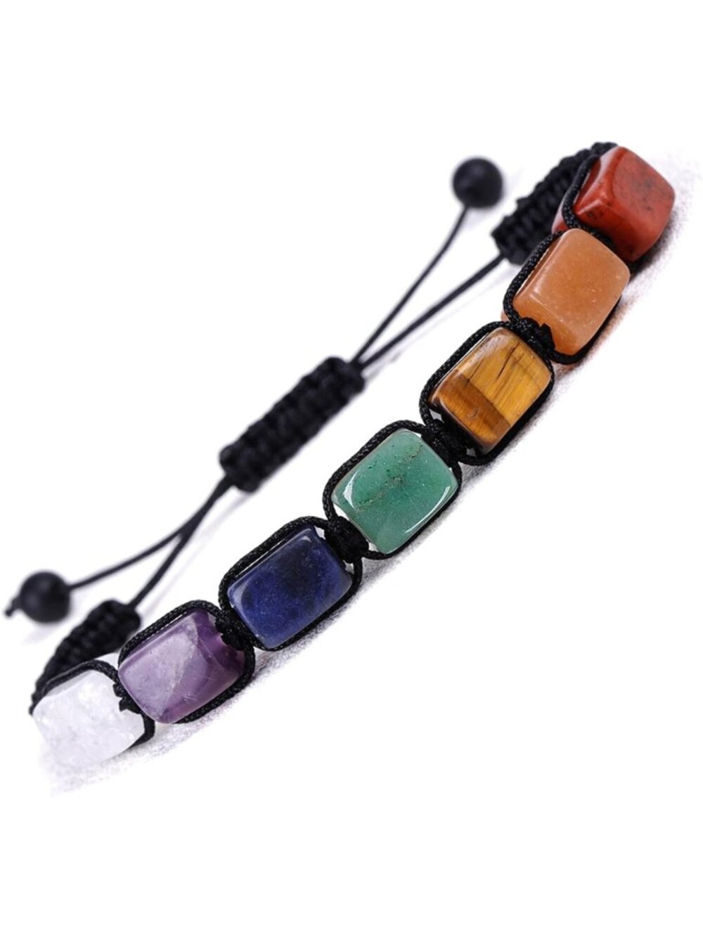 7 Chakra Adjustable Crystal Healing Bracelet - Natural Stones for Reiki